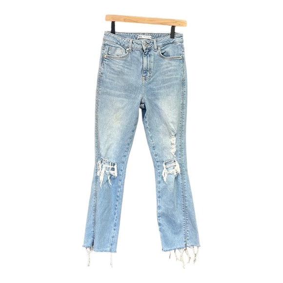 Zara Denim - Zara High Waist Distressed Denim Jeans Size 4